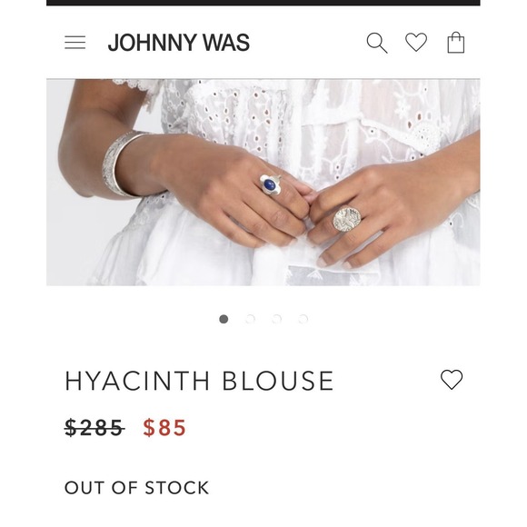 Johnny Was White Hyacinth Blouse Eyelet Lace Large short Sleeve Top Button Boho - Picture 9 of 16
